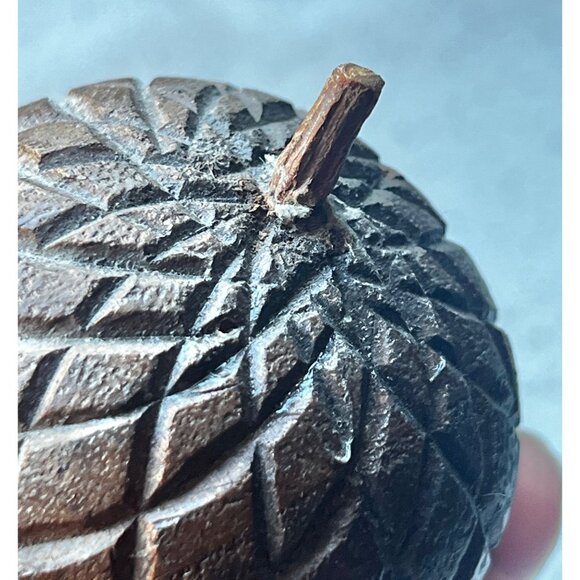 Handcrafted Wooden Acorn Decor Set Of 3 - Rustic Natural Finish - Picture 5 of 8